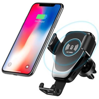 China Hot Selling Induction 10W Qi Wireless Charger 2021 Car Phone Holder Fast Auto Wireless Phone Holder Charger for sale