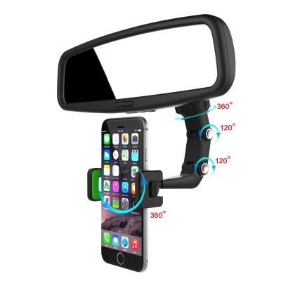 China Car Adjustable Multifunctional Motorcycle Mirror Phone Desk Holder, 360 Rearview Car Mirror Mount Bracket Holders for sale