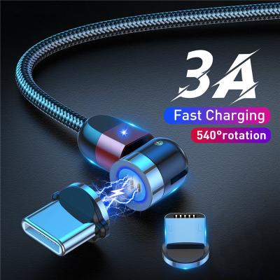 China +180 Degree Bending Design Fast Magnetic Micro USB Charger 360 Rotation Cable For iPhone For Charging Type C Samsung Fast Magnetic Phone Cord Cable for sale