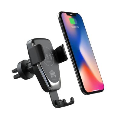 China Auto Car Phone Holder Charger Air Vent Mount Mobile Phone Holder QI Wireless Fast Charger Auto Lock Gravity for sale