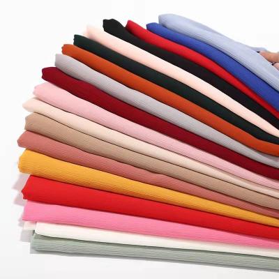 China New Chiffon Tudung Crinckle Satin Hijab Crepe Pleated Malaysian Satin Hijab Silk Scarf for sale