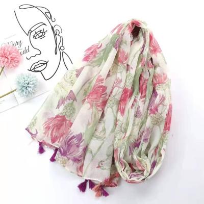 China Soft touch feeling splicing ethnic style printed warm fashionable scarf Shaw long spring cotton hand canvas feel scarf and autumn double function scarf for sale