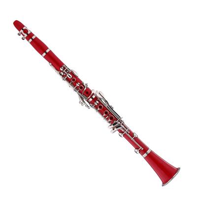 China International Standard Seasound Factory Cheap OEM Bb 17 Keys Plastic Red Clarinet for sale