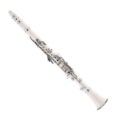 China International Standard Accept OEM Cheap 17 Bb Body Nickel Keys White Plastic Clarinet JYCL301WH for sale