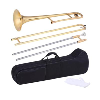 China Gold Lacquer Accept OEM Cheap Bb Key Gold Tenor Trombone JYTB504 for sale