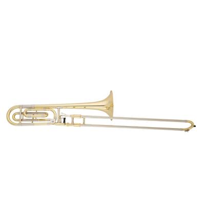 China Gold Lacquer Accept OEM High Quality Gold Key Bb/F Tuning Slide Trombone for sale