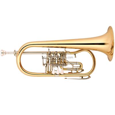 China Gold Lacquer Accept OEM Rotary Piston Cheap Flugel Horn JYFG411 for sale