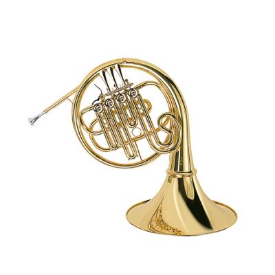 China Lacquered Clear Accept OEM 4 Keys Single Bb Key Gold French Horn for sale