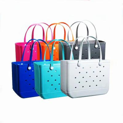 China 2023 Summer New Fashion Women's Beach Tote Rubber Bags Eva Bag Bogg Bag Silicone Small Fashion Handbags Wholesale Women for sale