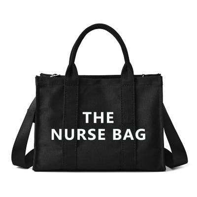 China Fashion Ladies Handbags 2022 Women Purses And Handbags Customized Blank Canvas Nurse Tote Bags With Zipper Custom Printed Logo for sale