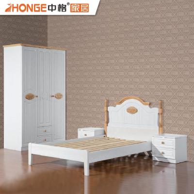 China Eco - Friendly Wholesale Modern Wooden White Single Bed PVC Bedroom Furniture for sale