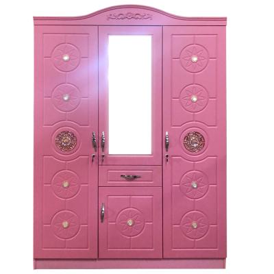 China Bedroom Expandable Wardrobe 3 Door Almirah Storage Fabric Iraq MDF Wood Closet Designs for sale