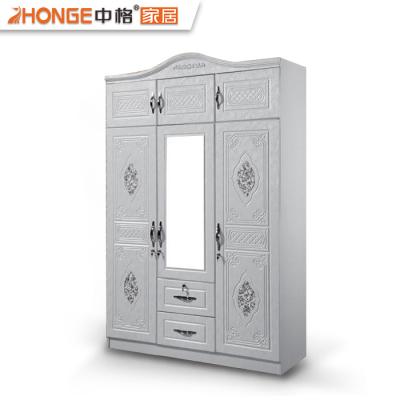 China Low Price PVC Modern Bedroom Cabinet Wholesale Closet Wooden Simple Wardrobe Designs for sale