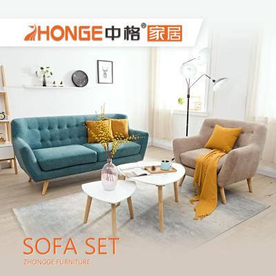 China Modern Design Living Room Furniture Upholestry Long Durability Sectional Fabric Sofa Modern Wooden Design for sale