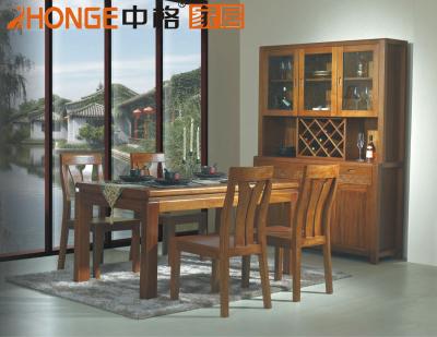 China Solid Wood Furniture Home Dining Room Wooden Furniture Dining Set 8N003 for sale