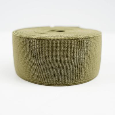 China Factory direct high quality polyester army supply elastic green polyester webbing elastic strap for sale