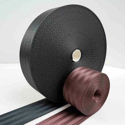 China High Strength Multicolor Smooth Soft Polyester Seat Belt Polyester Abrasion Proof Webbing for sale