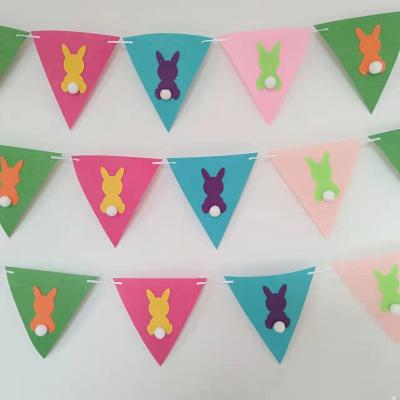 China Factory Wholesale Minimalist Felt Non-Woven Bunting Wedding Valentine's Day Birthday Holiday Party Decoration Triangle Flag Hanging Flag for sale