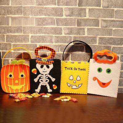 China Eco - Friendly Wholesale Gift Bags / Halloween Pumpkin Felt Bags For Kids Trick Or Treat Bag for sale