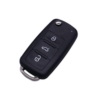 China Replace Wholesale 3 Buttons Car Key Case Folding Flip Car Remote Key Shell Case Fob Car For Volkswagen for sale