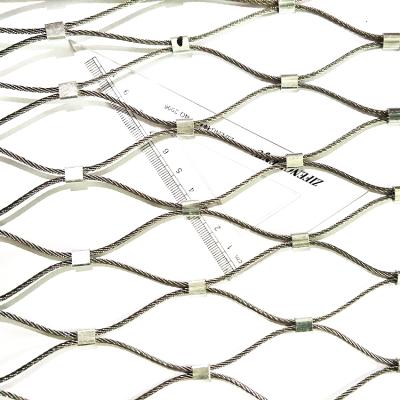 China Plain Weave 304 Stainless Steel Cable Mesh Flexible Zoo Mesh Stainless Rope Mesh for sale