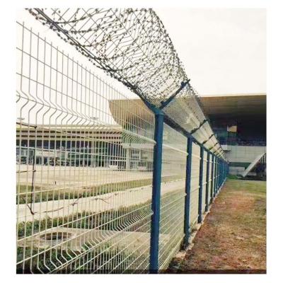 China Easily Assembled Airport Fence Security Anti-Climb Barrier Razor Concertina Barbed Wire Fencing Airport PVC Coated Fence for sale