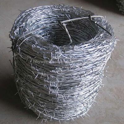 China Easily Assembled 12#*14# Galvanized Barbed Wire Fence Barb Wire Spool Sharp Roll for sale