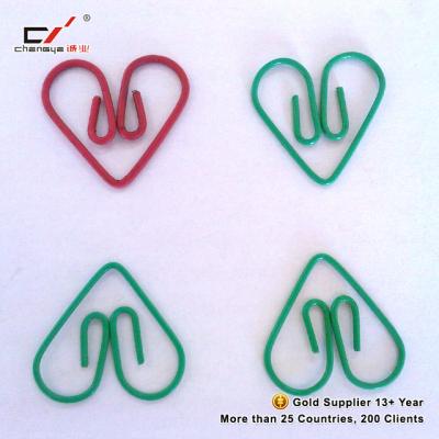 China Make heart shaped and good quality stable colored paper clips for sale