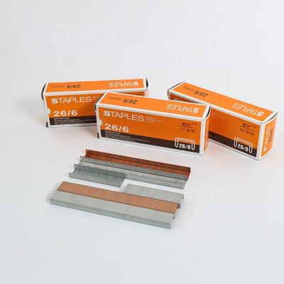 China Metal Sliver 26/6 Office Staples Pins 5000pcs/box for sale