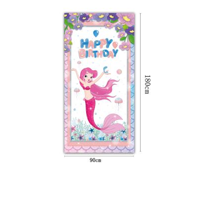 China Custom-made vertical mermaid banner vertical mermaid decoration outdoor advertising display indoor and outdoor poster layout indoor and outdoor poster layout stage hanging flag for sale