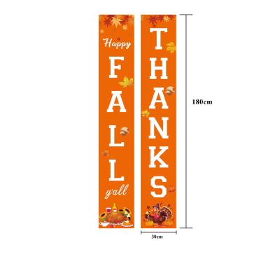 China Outdoor advertising display autumn thanksgiving decoration banner porch indoor outdoor couplet hanging flag for sale