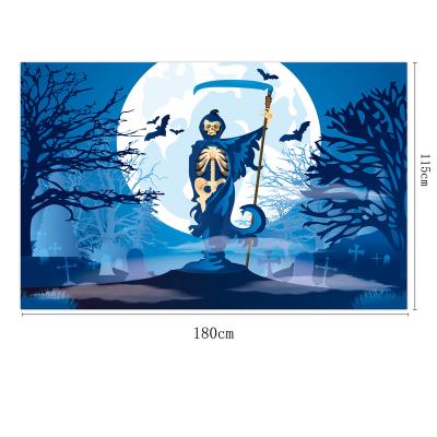 China Outdoor Advertising Display Halloween Photography Background Banner Horror Theme Party Decoration Porch Couplet Banner for sale