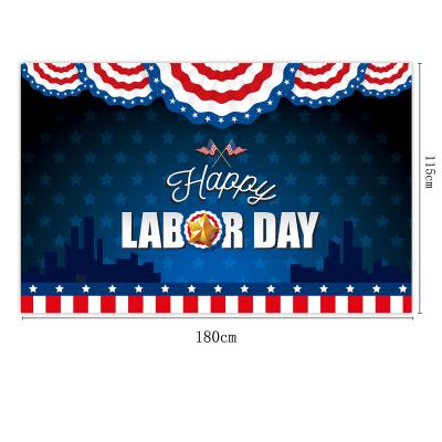 China Custom Decorative Labor Day Banners Outdoor Advertising Display Labor Day Party Decor Background Cloth Flag for sale