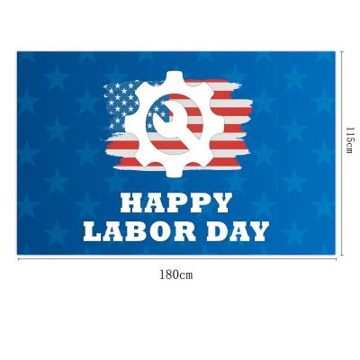 China Custom Decorative Labor Day Banners Outdoor Advertising Display Labor Day Party Decor Background Cloth Flag for sale