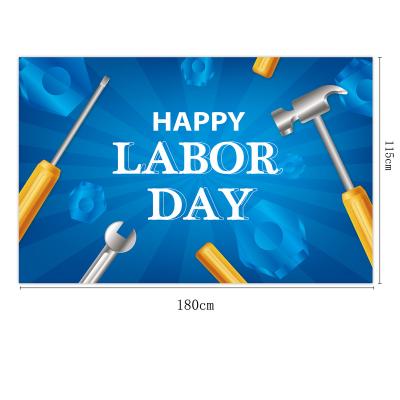 China Custom Decorative Labor Day Banners Outdoor Advertising Display Labor Day Party Decor Background Cloth Flag for sale