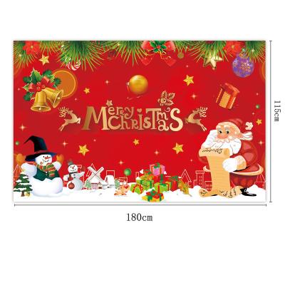 China Custom Outdoor Advertising Display Christmas Background Banner Christmas Party Decoration Porch Couplet Banner for sale