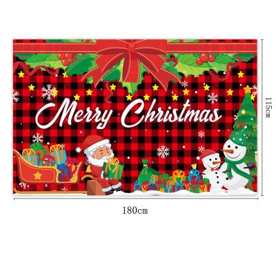 China Custom Outdoor Advertising Display Christmas Background Banner Christmas Party Decoration Porch Couplet Banner for sale