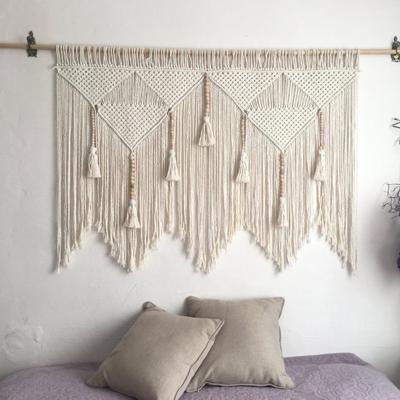 China Large Cotton Rope Farmhouse Artilady Macrame Wall Hanging Home Decor Bohemian Handwoven Boho Tapestry for sale