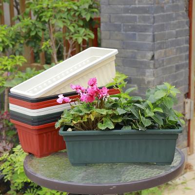 China Convenient Plastic Plant Pots Garden Plastic Planters Outdoor Manufacturer Colorful Rectangular Plastic Plant Pots Small Vegetable Pot Bulk Cheap Planter for sale