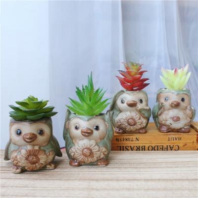 China 4pcs Farm Small And Cute Potted Artificial Plants Decorative Plant Pots With Ceramic Pot Simulated Lotus Aloe Mini Bonsai for sale