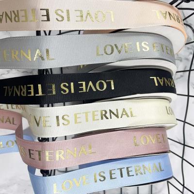 China High Tenacity 2.5cm Printed Grosgrain Ribbon Gift Box Decoration Customized Valentine's Day Packaging Strap for sale