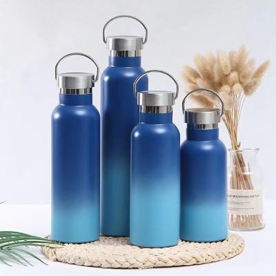 China Custom Logo Mountaineering Water Bottle Double Wall 304 Stainless Steel Vacuum Vial Viable Wholesale Vacuum Water Bottle for sale