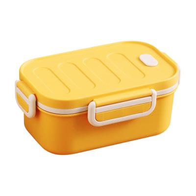 China Modern Safe Stackable Airtight Clear Plastic Bento Food Container Thermal Insulated Single Layer Student Lunch Box for sale