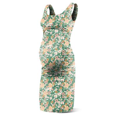 China Breathable Wholesale Customized Pregnancy Dresses Floral Solid Sleeveless Women Summer Clothes Maxi Bodycon Maternity Baby Shower Dresses for sale