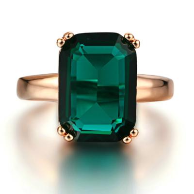 China Simple 2020 Women's Zircon Jewelry With Square Green Ring for sale