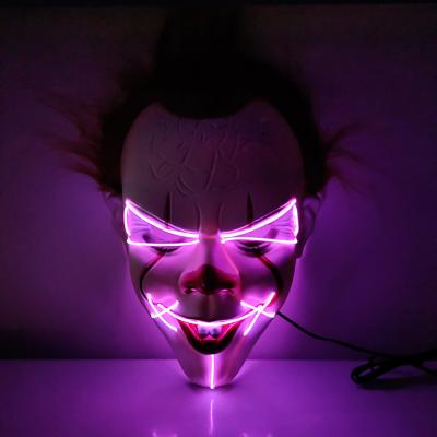 China Eco-friendly hot sale EL mask joker LED mask for cool nightclub party DJ party props in 10 colors for sale