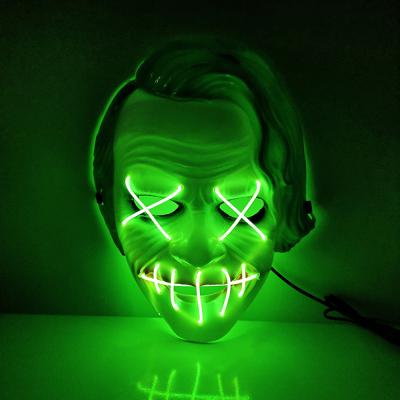 China 2020 Eco-Friendly Gift Joker El Wire LED Neon Flashing Mask For Halloween for sale