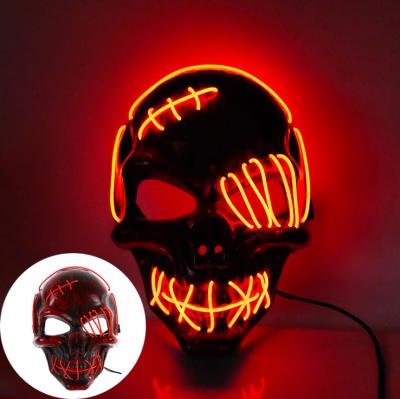 China 2020 Eco - Friendly Gift Pirate EL Wire LED Neon Flashing Mask For Halloween for sale