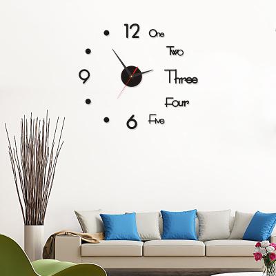 China Creative DIY Acrylic Hot Sale Wall Clock Wall Sticker Acrylic Clock for sale