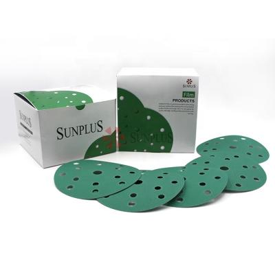 China SUNPLUS 125mm 150mm Automotive Soft Sanding Film Automotive Spin Coated Abrasives Soft Sanding Film for sale